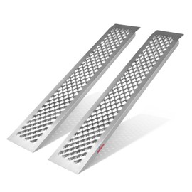 Ruedamann 2PCS 4FT Aluminum Shed Ramps, 880 lbs Capacity, 9'' Wide Loading Ramps for Lawn Mower, UTV, ATV Ramp for Truck Bed Loading, Shed Ramp for Trailers, Riding Mowers, Bicycles, Motorcycles