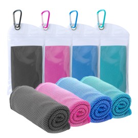 SZELAM 40 x 12 inch Cooling Towels, 4 Pieces Cooling Towel for Neck and Face, Fitness Towels, Soft, Cool Towel for Training, Yoga, Golf, Camping, Outdoor Sports Towel for Instant Cooling