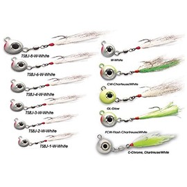 Tsunami 4oz Fluke Ball Jig-Chartreuse White ball