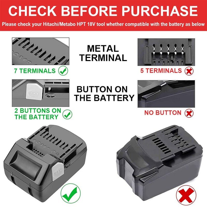 Battery Adapter for Hitachi & Metabo HPT 18V Lithium Cordless