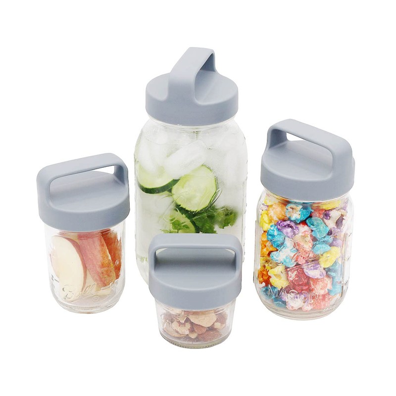 Gray Plastic Handle / Canister Lid by Mason Jar Lifestyle