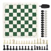 Chess Checkers Set PP Chess Pieces PU Imitation Leather Chess