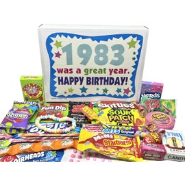 RETRO CANDY YUM ~ 1983 42nd Birthday Gift Box of Nostalgic Candy from Childhood for 42 Year Old Man or Woman Born 1983