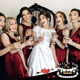 24 Pcs Team Bride Bracelet Bachelorette Party Accessories Bridesmaid Friendship Bracelet Polymer Clay Letter Bead Bracelet for Engagement Bridal Shower Wedding Favor, one size, Clay Polymer, no