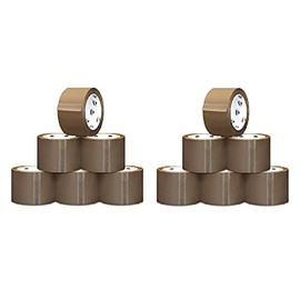MMBM Brown Packing Tape, 3 Inch x 110 Yards, 12 Rolls, 2 Mil, Packaging Tape for Dispenser Refill, Moving, Storage, Shipping