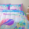 ZUEXVOFY Purple Mermaid Bedding – Kids Comforter Sets for Girls,