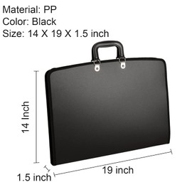 Acocony 11x17 Portfolio Folder for Artwork with Zipper Closure 11x17 Portfolio Case PP Material Oxford Cloth Edge Waterproof Black 1 Pack