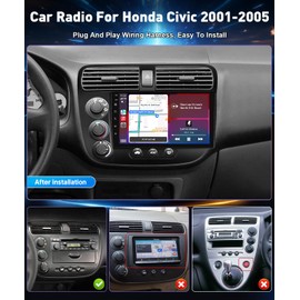 Car Stereo Radio for Honda Civic 2001 2002 2003 2004 2005, Wireless Carplay Android Auto, 9 inch Screen for Civic, GPS Navigation,Bluetooth,FM,SWC,Backup Camera, 2G+32G (Fit for Honda Civic 2001-2005)