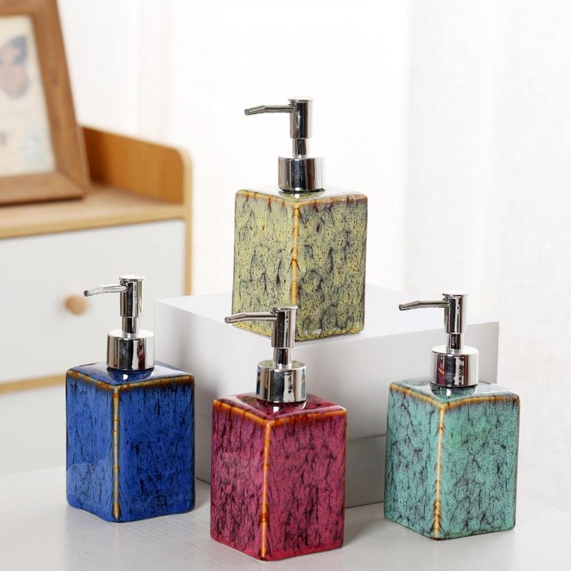 Hand Soap Dispenser Kiln Variable Glaze Lotion Dispenser Dish Soap