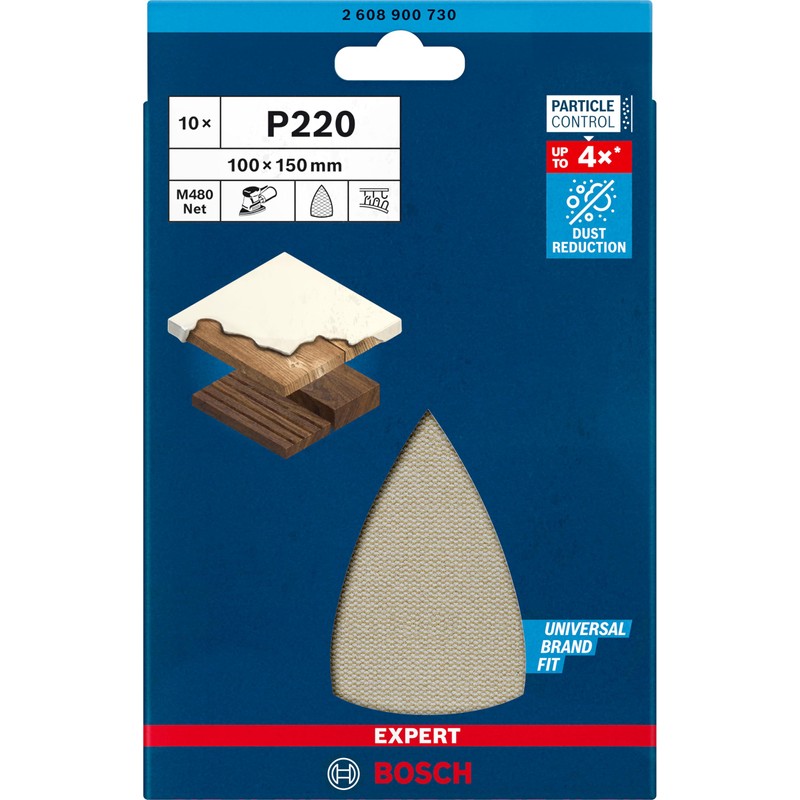 Bosch 10x EXPERT M480 Sanding Net (for Paint on wood,