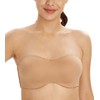 Lemorosy Women's Smooth Seamless Strapless Bandeau Non Padded Underwire Minimizer