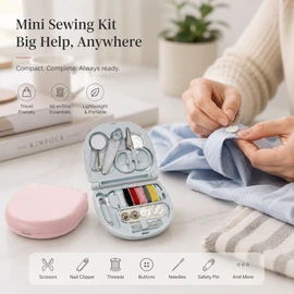 Mini Travel Sewing Kit for Quick Repairs – 2-Pack Portable Sewing Box for Home, Office, and Trips