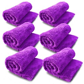 Pure Definition Edgeless Microfibre Towel - Plush Microfiber Cloth For Flawless Car Drying and Buffing, PACK OF 6, 40 x 60cm 465GSM
