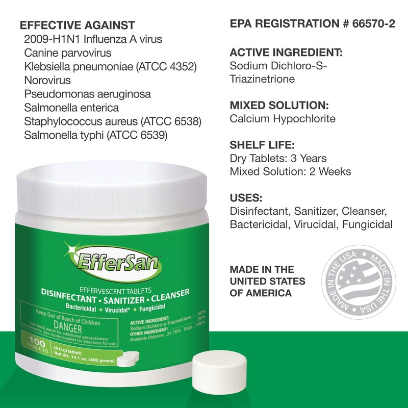 Effersan Effervescent Sanitizer - 100 Count