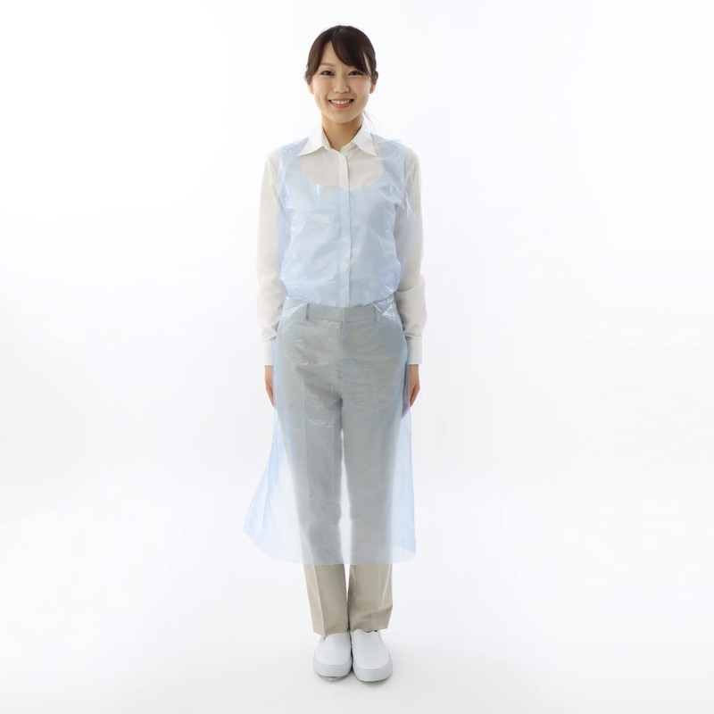 ACE WS6630 Disposable Polyethylene Aprons, 50 Pieces, Blue, PE Apron,