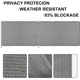 2'6" x 18' Grey Fence Screen Balcony Privacy Screen Shade Netting Mesh Cloth with Grommets for Apartment, Patio, Backyard, Porch, Railing - Customized Size