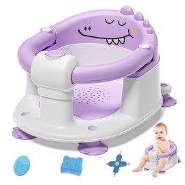 Baby Bath Seat for Babies 5 Months & Up - Non-Slip Bath Seat for Sitting Up with Baby Essentials Kit, Soft Cushion & Compact Design, Toddler Bathtub Seat
