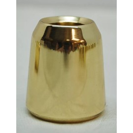 POLISHED BRASS 7/8" SMOOTH CANDLE FOLLOWER / CANDLE BURNERS - TOPPERS CANDELABRA