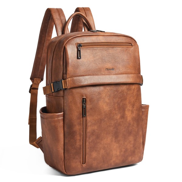 Mroede Leather Laptop Backpack for Women 16 Inch Laptop Leather