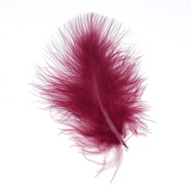 Marabou Feathers 20 Per Pack, 10-15 cm, Fluffy & Soft, 26 Colours (Wine - 20 Pack)