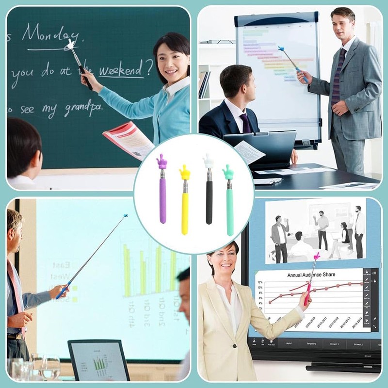 NT-ling 4pcs Teachers Pointer Sticks,Telescopic Teachers Pointer for Classroom Presentation