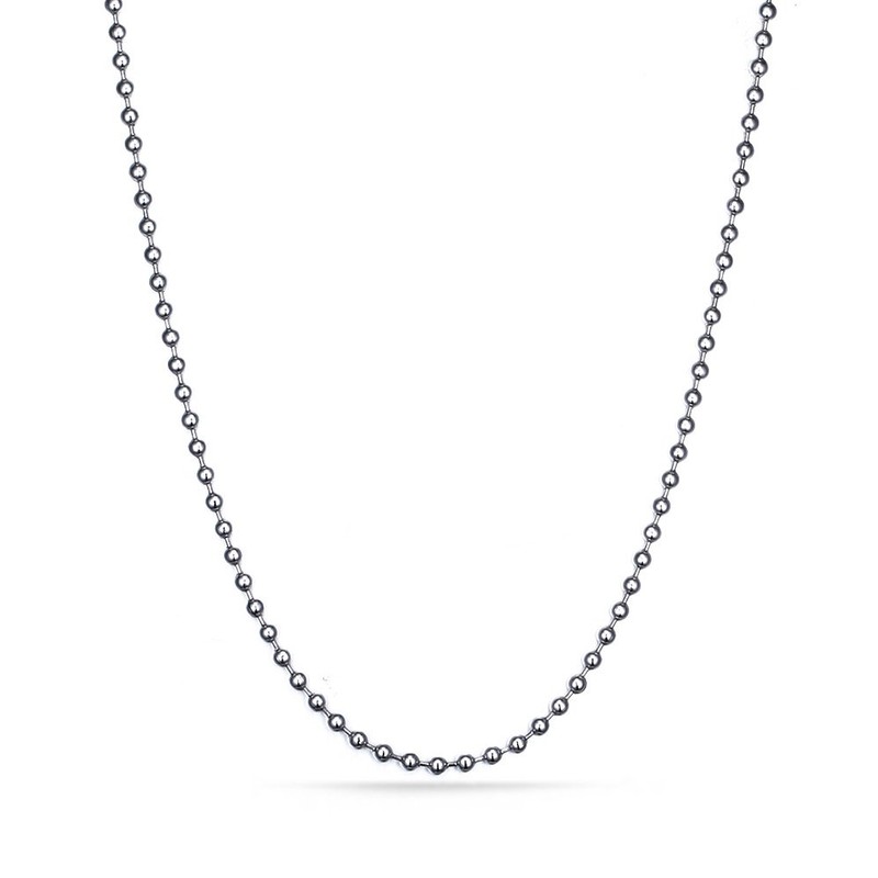 SINLEO Titanium Stainless Steel Small Beads Ball Chain Necklace for