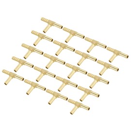 PATIKIL 5/16" Barb Tee Fitting, 20 Pcs 3 Way Union T-Shaped Brass Hose Barbed Fittings Intersection for Water Fuel Air Oil Gas
