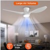 TALOYA 52 inch Ceiling Fans with Lights Remote Control, Modern