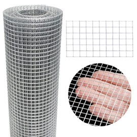 Hardware Cloth 8'' x 20' 1/4 in Galvanized Wire Mesh Roll (23 GA) Chicken Wire Fence Roll for Chicken Pen/coop Fences, Screen mesh, Rabbit/Snake Fences, Poultry enclosures, Handicraft Making, etc