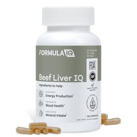 Formula IQ - Beef Liver IQ - Beef Liver Capsules - Supports Energy Production - Natural Iron, Copper, Vitamin A, & Vitamin B - High Absorption - 120 Capsules