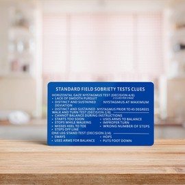 Laser Metal Miranda Warning Card / Standard Field Sobriety Test Clues Cards (3 PCS Blue)