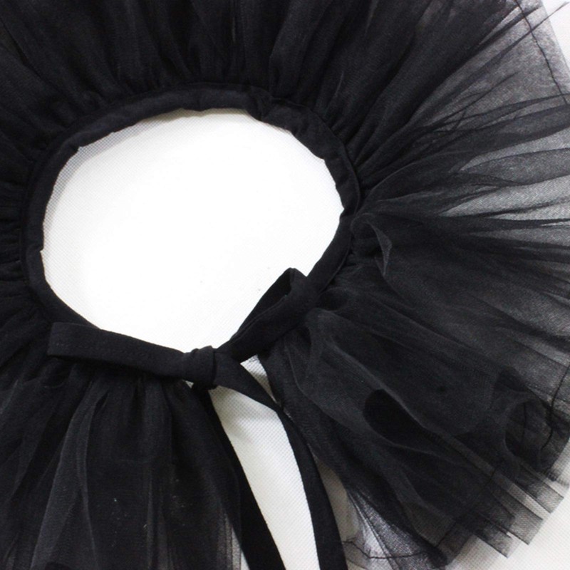 Saccgt Victorian Ruffled Mesh Fake Collar Shawl Tulle Clown Cosplay