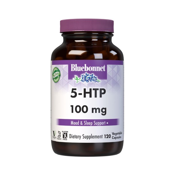BlueBonnet Bluebonnet Nutrition 5-HTP(Hydroxytrypophan) 100mg, for Neurotransmitter Support*, Supports Positive