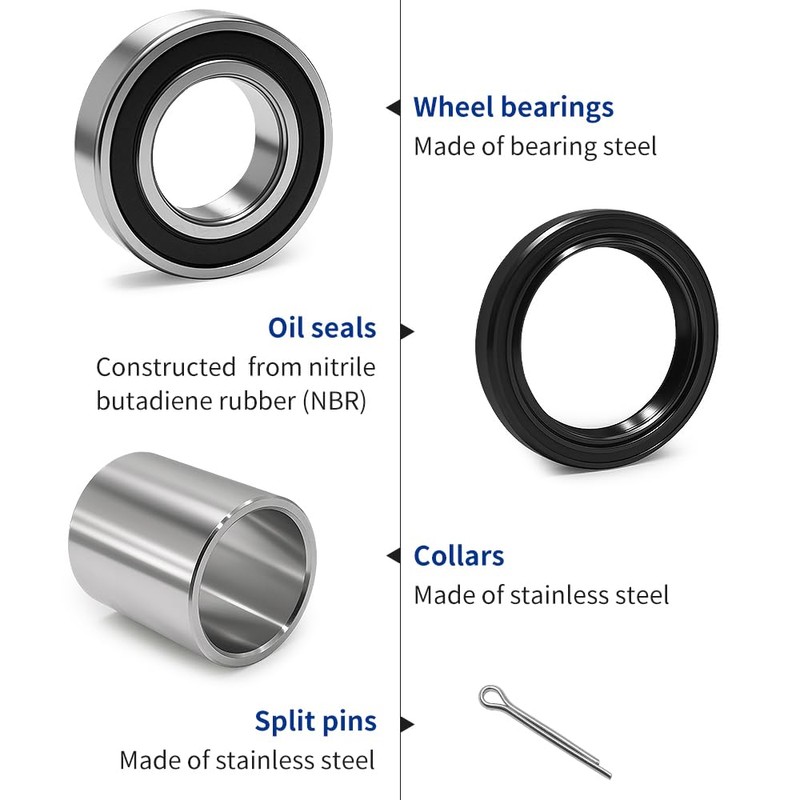 GOLKNHA 2 Set Front Suspension/Axle Wheel Bearings Seals Kit with