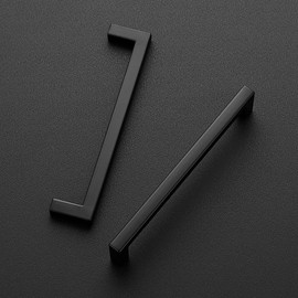 Ravinte 20 Pack 5 Inch Hole Center Solid Slim Square Pulls Matte Black Kitchen Cabinet Handles Square Bar Drawer Handles Flat Black Drawer Pulls for Cupboard Dresser and Cabinets