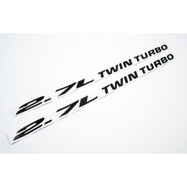 2Pc 2.7L Twin Turbo Vinyl Decal Side Hood Stikcer Nameplate (Black)