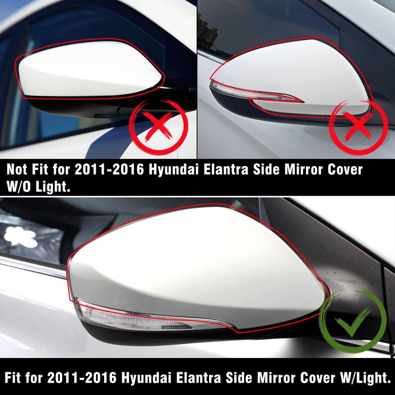 Yumzeco Compatible with Hyundai Elantra Side Mirror Cover Cap 2011