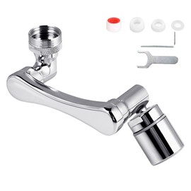 1440° Tap Extension - Rotating Multifunctional Extension Tap with 2-Way Adjustable - Tap Attachment for Kitchen and Bathroom (Silver)