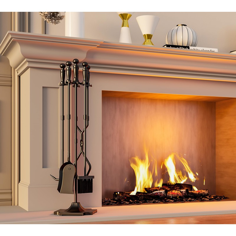 Fire Beauty Fireplace Tools, 5 Pieces Fireside Accessories Fire Kit