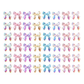 DELUXEFOX Nail Parts, Ribbon, Bowknots, 160 Pieces, 3D Decorative Parts, Ribbon, Butterfly Nail Parts, Flash Nail Parts, Accessories, Jewelry Parts, Nail Art, Nail Design Supplies, Crafts,