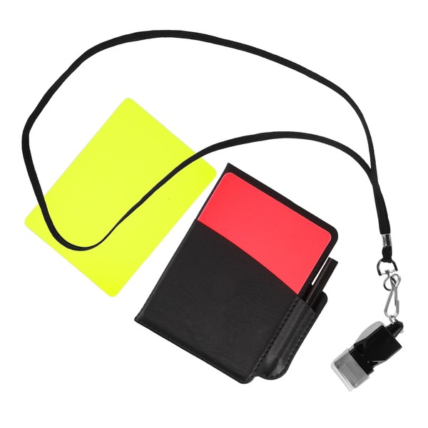 Kisangel Soccer Referee Kit Red Yellow Cards Whistle Notebook for