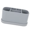 Silicone Toothbrush Toothpaste Holder Multipurpose 5 Slots Drainage Holes Bathroom