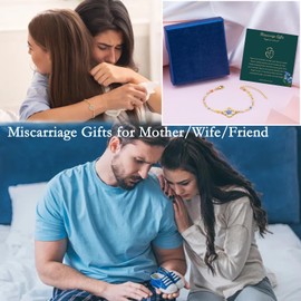 AINILOVE Miscarriage Gifts for Mother, Forget Me Not Flower Miscarriage Bracelet for Women Memorial to Stillborn Grief Sympathy Gift (Miscarriage Gifts)