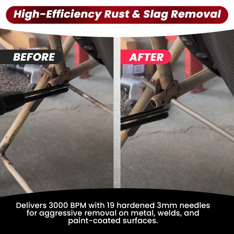 AMGSH Air Needle Scaler, 19-Pin Includes 1/4" NPT Air Hose