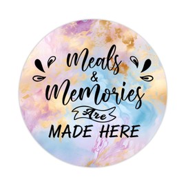 Meals and Memories are Made Here Round Label Sticker 3in Positive Lettering Saying Circle Decals for Laptop Computer Cup Envelopes Seals Water Bottle Backpack 100pcs
