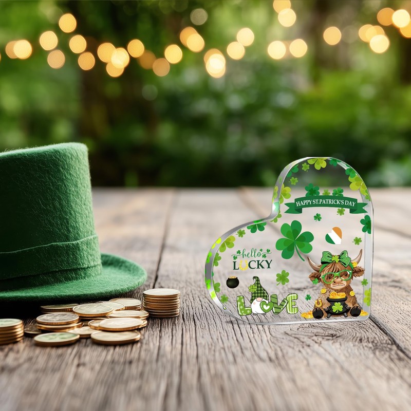 YAANUNULU Happy St Patricks Day Decor Gifts for Table Office