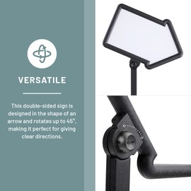 Safco Write Way Dry Erase Board Directional Arrow Sign, Dual-Sided and Magnetic for Indoor and Outdoor Use, 65"in Height, Black