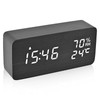 Electime Digital Alarm Clock Wooden Table Clock LED Time Display