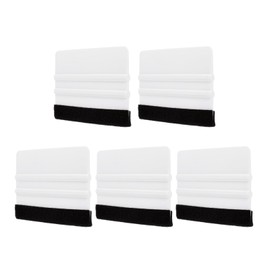 sourcing map 5pcs Vinyl Squeegee, Felt Edge Vinyl Wrap Decal Squeegee Tool, 4-Inch Car Vinyl Film Scraper Plastic Squeegee for Car Wrap, Sign Making, Window, White, Rectangle