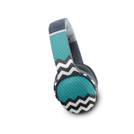 MightySkins Carbon Fiber Skin Compatible with Skullcandy Crusher Evo Wireless - Teal Chevron | Protective, Durable Textured Carbon Fiber Finish | Easy to Apply | Made in The USA